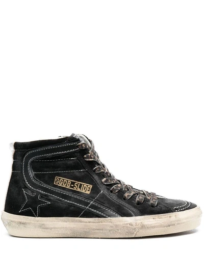 Golden Goose Slide Suede High-top Sneakers In Black