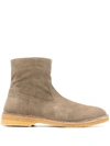 Isabel Marant Man Ankle Boots Dove Grey Size 8 Calfskin In Taupe