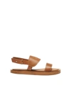 Max Mara 10mm Diana Leather Flat Sandals In Leather