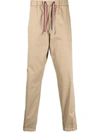 Moncler Men's Pleated Side-tape Chino Jogger Pants In 202