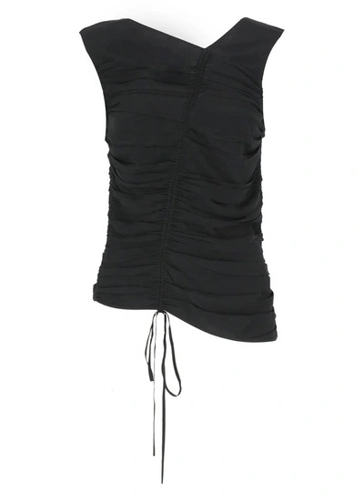 N°21 Ruched-detail Sleeveless Top In Black