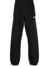 Off-white Diag Tapered-fit Track Pants In Black Lime