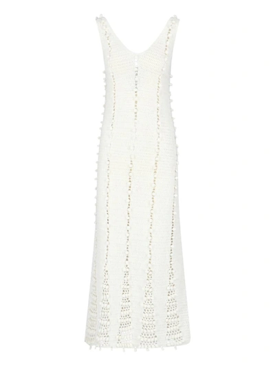 Remain Birger Christensen Crochet-knit Dress In Beige