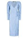 Rotate Birger Christensen Rotate Dress Wrap  "bridget Sequin" In Blue