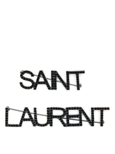 Saint Laurent Brooches In Black
