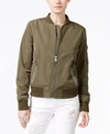 Levi's Women's Lightweight Zip-detail Bomber Jacket In Army Green