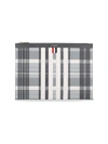 Thom Browne Grainy Leather Document Holder In Grey