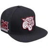 PRO STANDARD PRO STANDARD BLACK MOREHOUSE COLLEGE MAROON TIGERS ARCH OVER LOGO EVERGREEN SNAPBACK HAT
