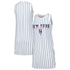 Concepts Sport Women's  White New York Mets Reel Pinstripe Knit Sleeveless Nightshirt In White