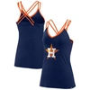 Fanatics Branded Navy Houston Astros Barrel It Up Cross Back V-neck Tank Top In Navy