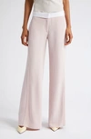 Victoria Beckham Side Panel Wide-leg Pants In Blush