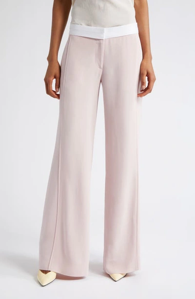 Victoria Beckham Side Panel Wide-leg Pants In Blush