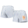 CONCEPTS SPORT CONCEPTS SPORT WHITE NEW YORK METS REEL PINSTRIPE SLEEP SHORTS