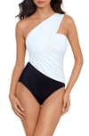 MAGICSUIT GODDESS COLORBLOCK ONE-SHOULDER CONVERTIBLE ONE-PIECE SWIMSUIT