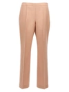 JIL SANDER PLEAT WOOL PANTS BEIGE