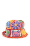 Moschino Bear Crochet Bucket Hat In Multicolor