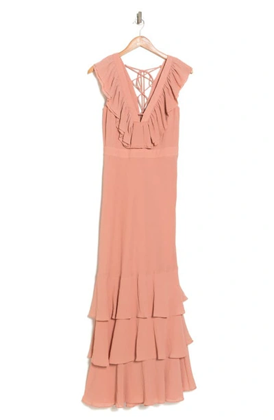 Ted Baker Ashleigh Crinkle Crepe Maxi Dress In Pink