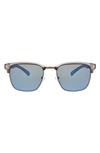 HURLEY HALFWAY 56MM POLARIZED BROWLINE SUNGLASSES