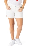Slink Jeans Side Vent Denim Shorts In White