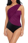 MAGICSUIT GODDESS COLORBLOCK ONE-SHOULDER CONVERTIBLE ONE-PIECE SWIMSUIT