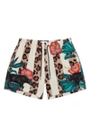 Mavrans Leo Pantera Performance Swim Trunks In Ivory