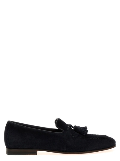 Santoni Tassel Detail Loafers In Blue