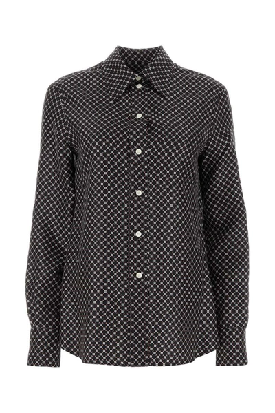 Lanvin Printed Long-sleeve Shirt In Brown