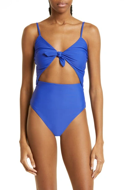 Veronica Beard Aniston Cutout One-piece Swimsuit In Electric Blue