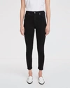 7 For All Mankind High Rise Skinny Jeans In Black Coated In Black