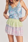 LOVESHACKFANCY Ilona Mini Skirt in Fuji Sunrise Print
