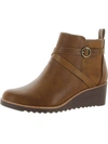 Lifestride Zinfandel Womens Faux Leather Comfort Ankle Boots In Brown