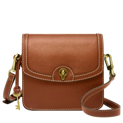 Fossil Women's Ainsley Eco Leather Small Flap Crossbody In Brown