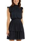 BCX WOMENS SMOCKED MIDI COCKTAIL AND PARTY DRESS
