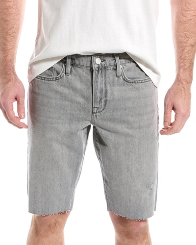 Frame L'homme Distressed Denim Shorts In Grey