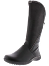 WANDERLUST TEO WOMENS FAUX LEATHER FAUX FUR TRIM KNEE-HIGH BOOTS