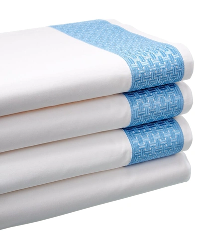 Maurizio Italy Basket Weave Sheet Set In Blue
