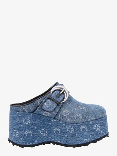 Marine Serre Regenerated Clogs In Blue