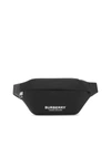 Burberry Sonny Belt Bag In Nylon With Logo Print In Black
