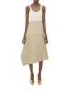 Bottega Veneta Asymmetric Midi Skirt In Nude & Neutrals