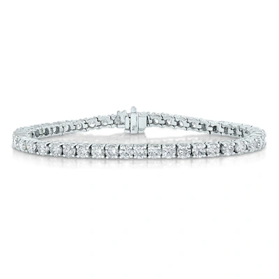 Vir Jewels 6 Cttw I1-i2 Clarity Diamond Bracelet 14k White Gold Classic Round Prong 7 Inch In Silver