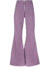 HOUSE OF HOLLAND FLARED GINGHAM TROUSERS,SS17W140512057565