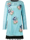 HOUSE OF HOLLAND embroidered mesh dress,HANDWASH