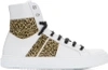 AMIRI AMIRI WHITE AND LEOPARD SUNSET HIGH-TOP SNEAKERS