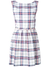 MAISON KITSUNÉ MAISON KITSUNÉ CHECKED FLARED DRESS - WHITE,SS17W41012071142