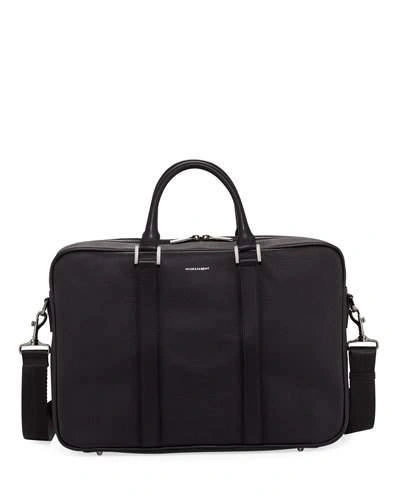 Hook & Albert Hook And Albert Pebbled Leather Formal Computer Briefcase In Black