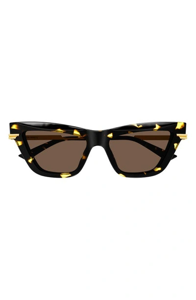 Bottega Veneta 51mm Cat Eye Sunglasses In 002 Shiny Spotted