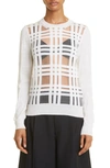 Comme Des Garçons Patchwork Mixed Media Wool Blend Sweater In Off White