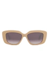 Celine Triomphe 55mm Gradient Rectangular Sunglasses In Shiny Beige