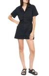 Pistola Parker Short Sleeve Romper In Fade To Black In Fade To Black