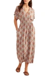 Boden Smocked Waist Maxi Dress In Red Multi Vine Terrace